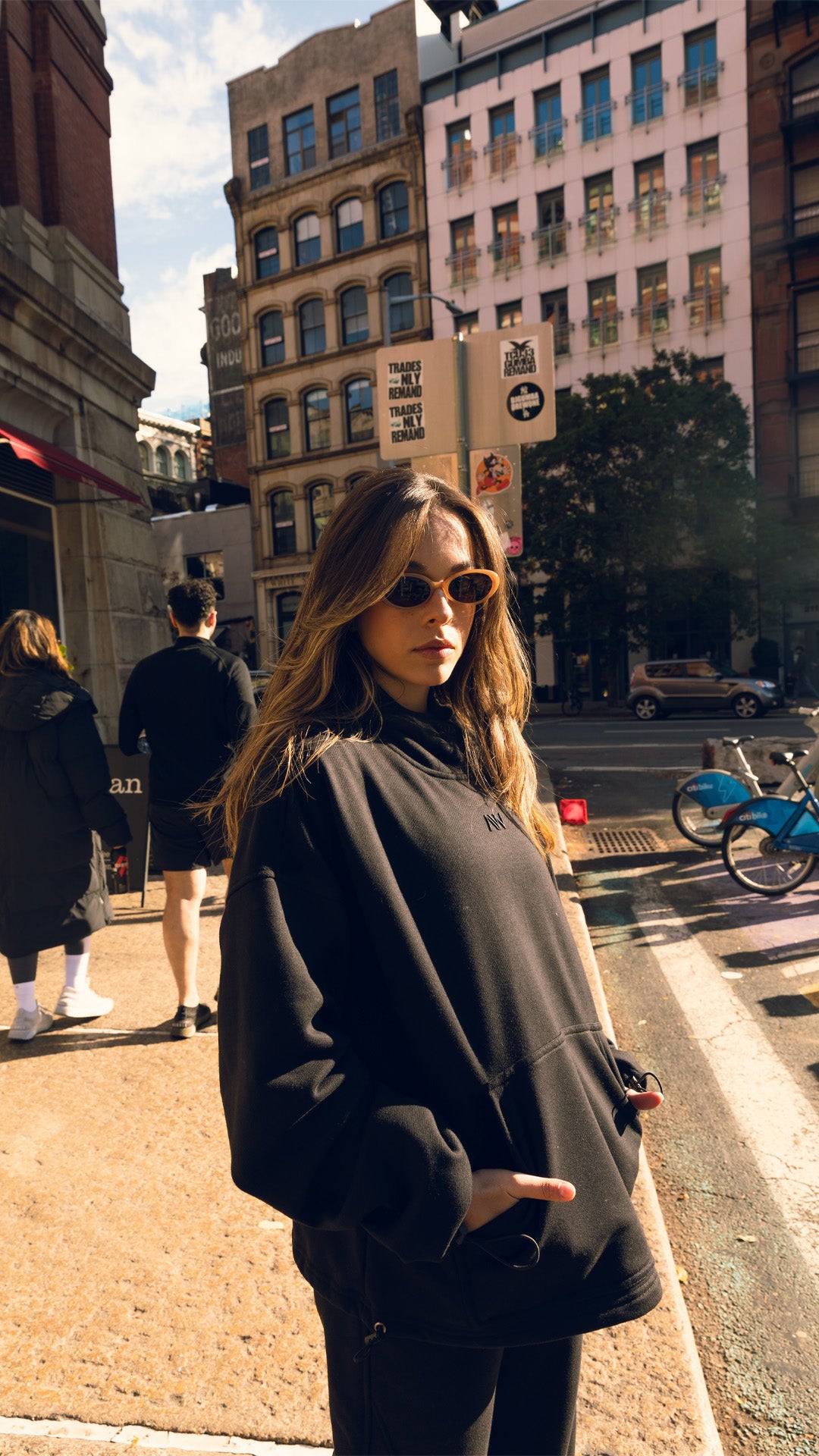 Overzised Hoodie Women Negro