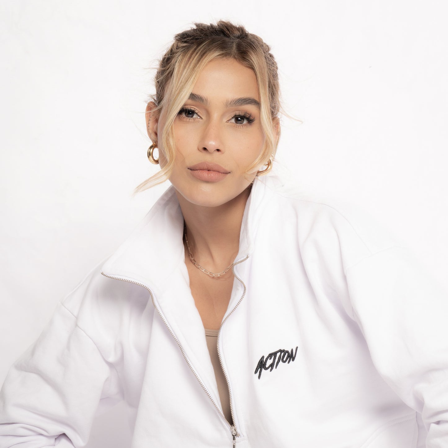 Hoodie Clasico 3/4 Blanco