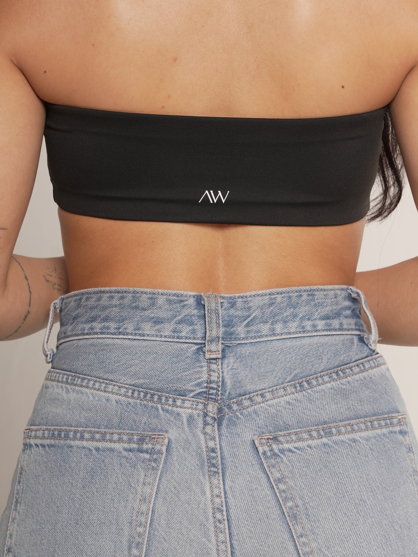 Strapless crop Negro