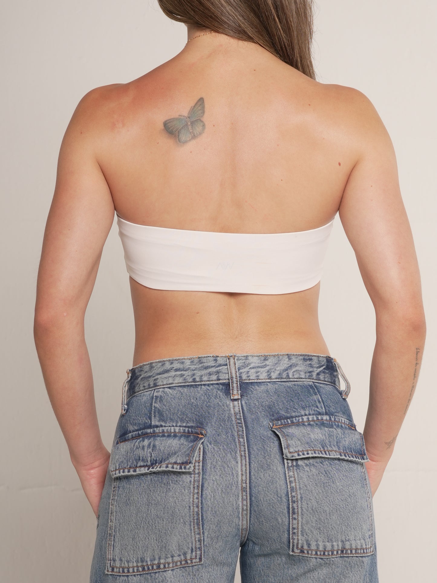 Strapless crop Crema