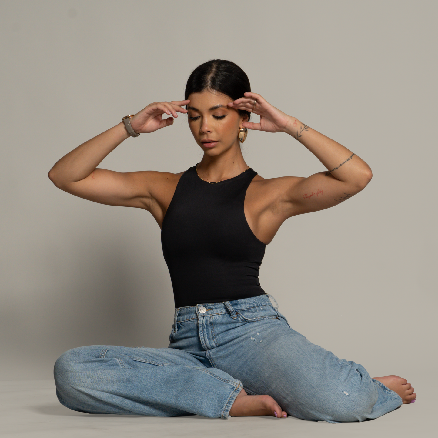 High-neck Bodysuit negro