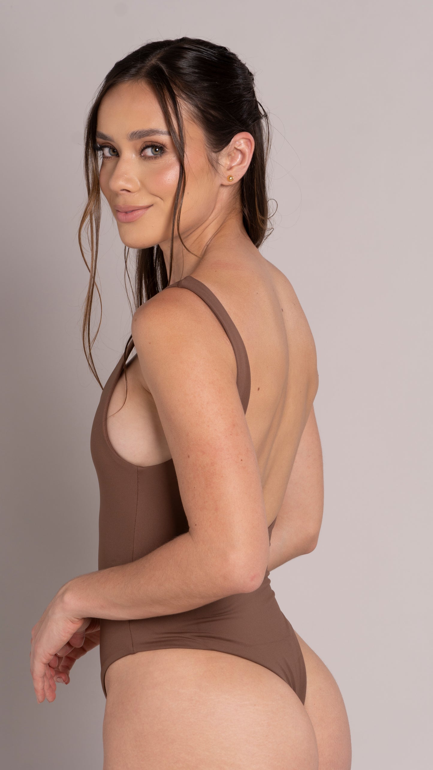 Square neck bodysuit Pinecone