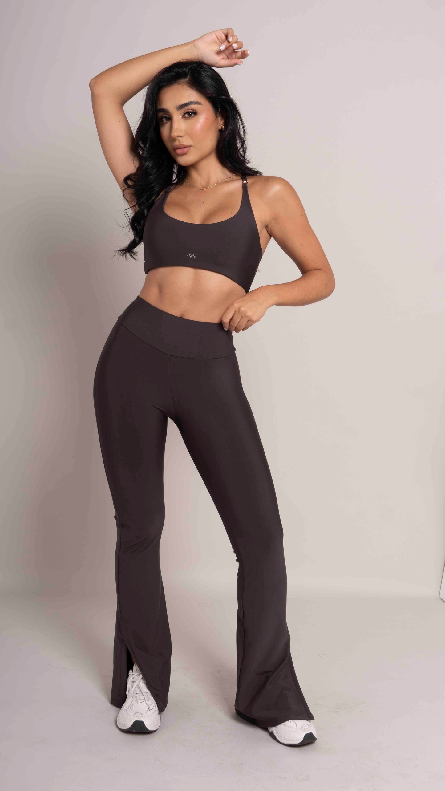 High waist leggings flair Stone