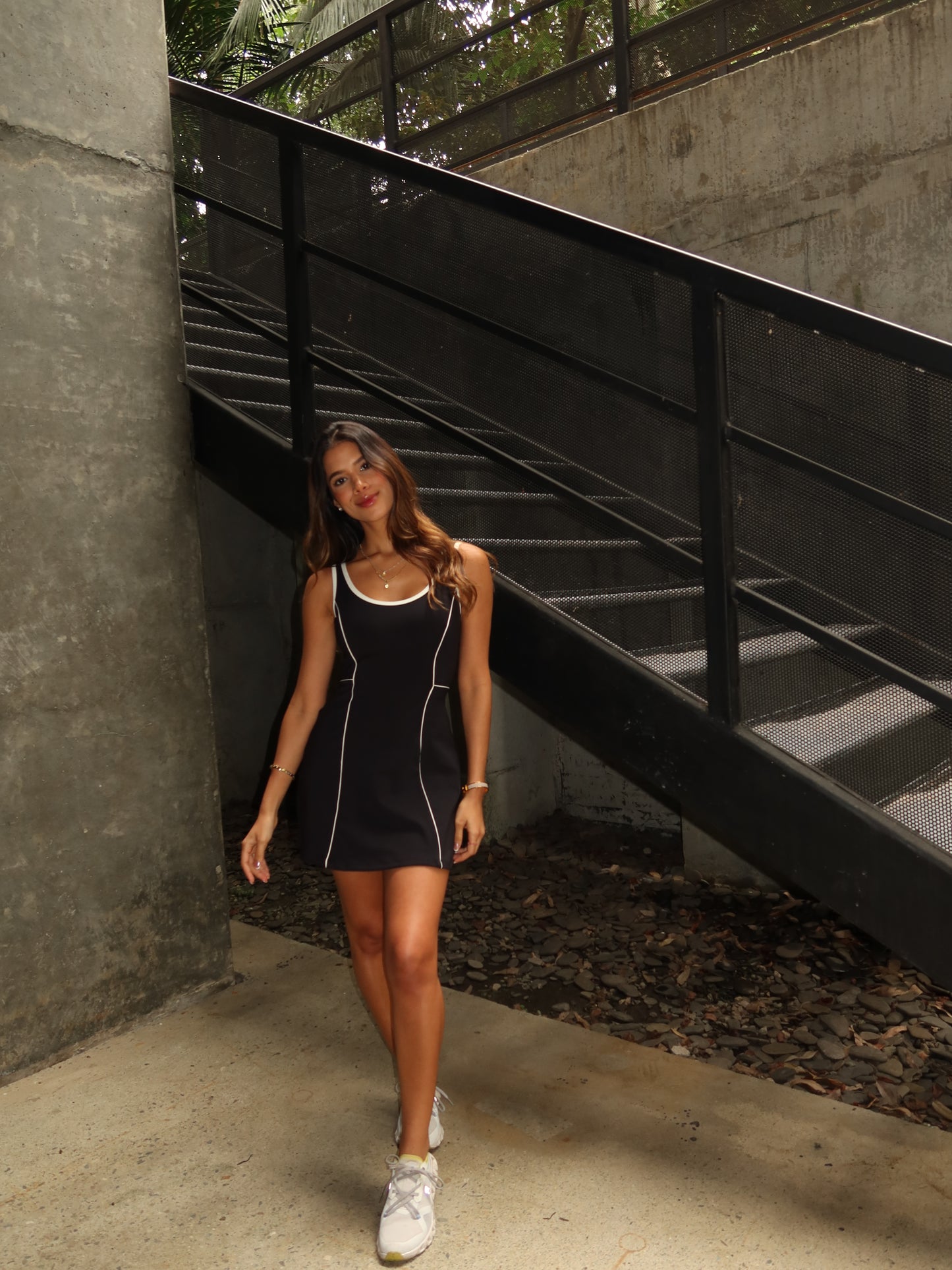 Contrast Dress Negro