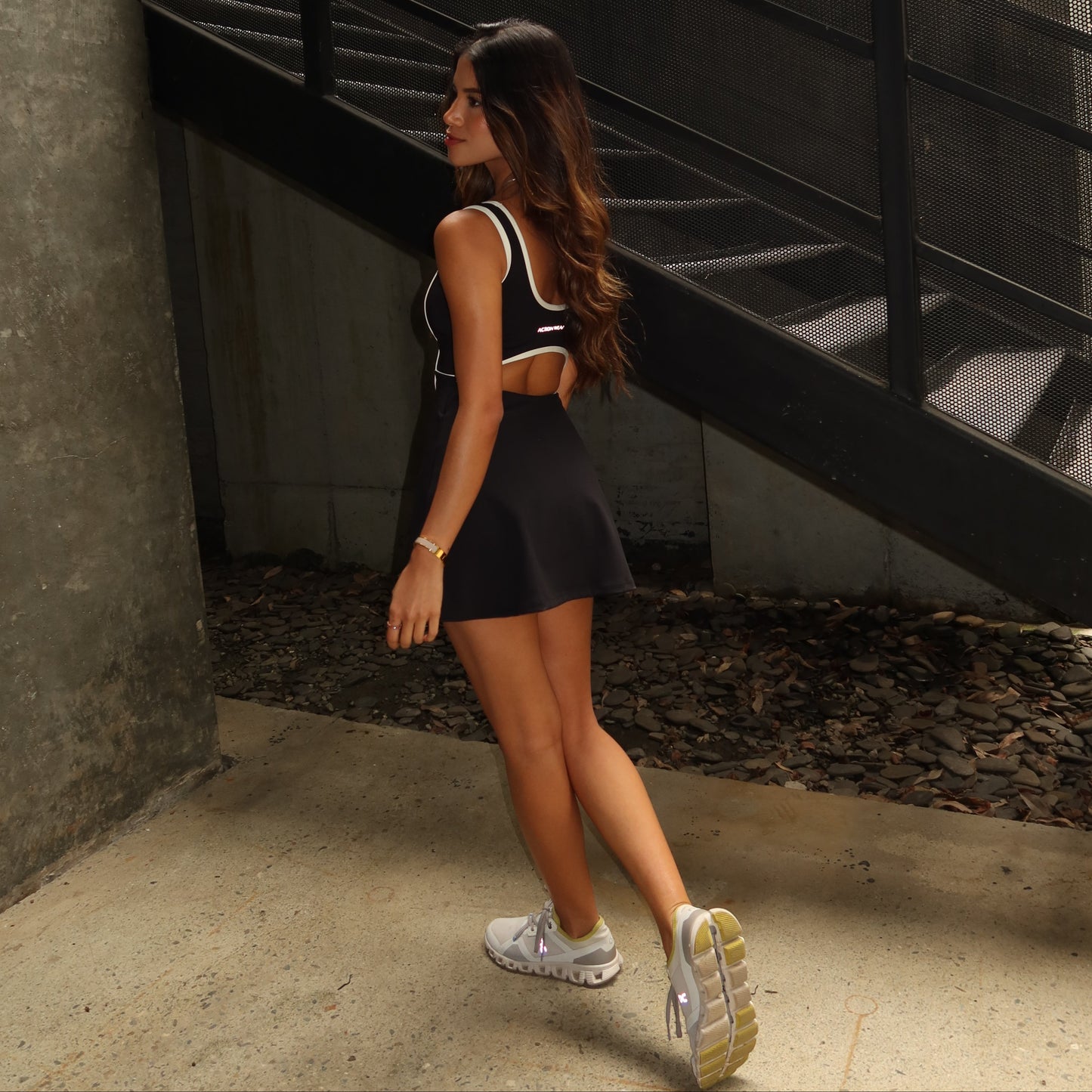 Contrast Dress Negro