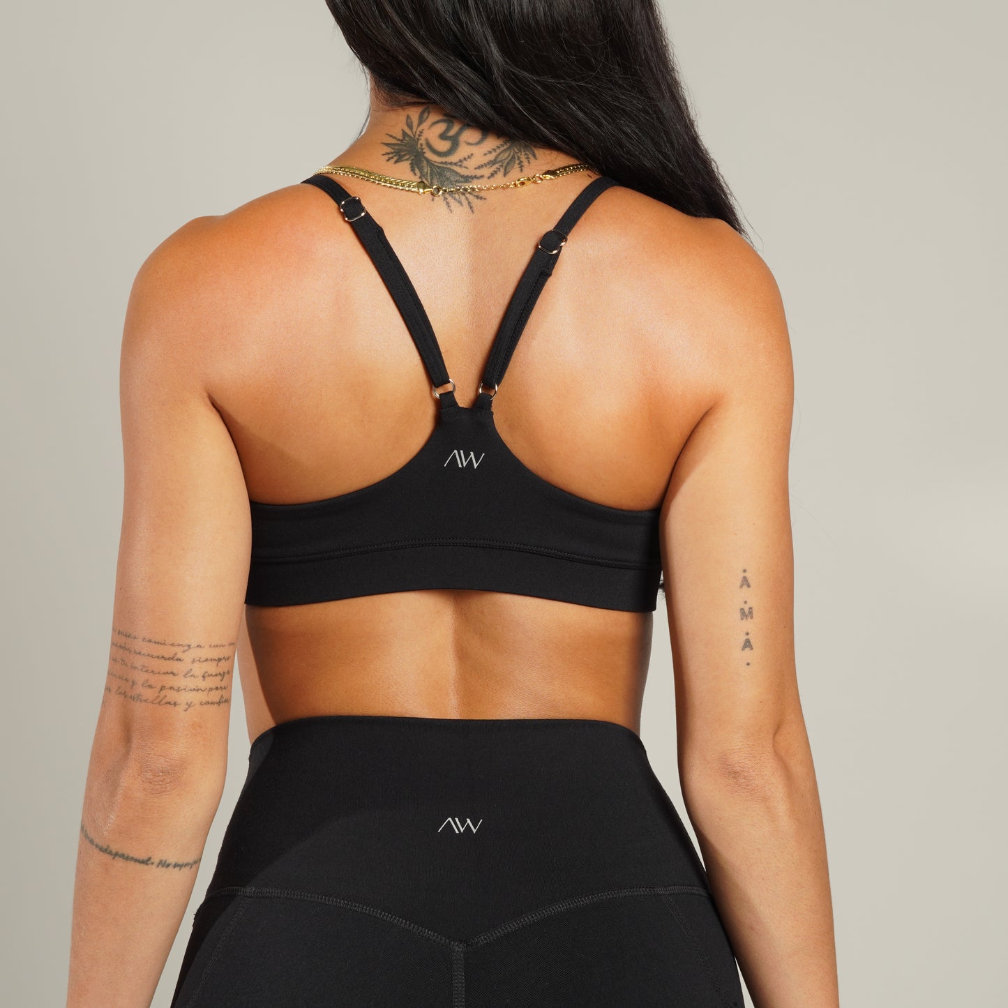 V neck bra Negro