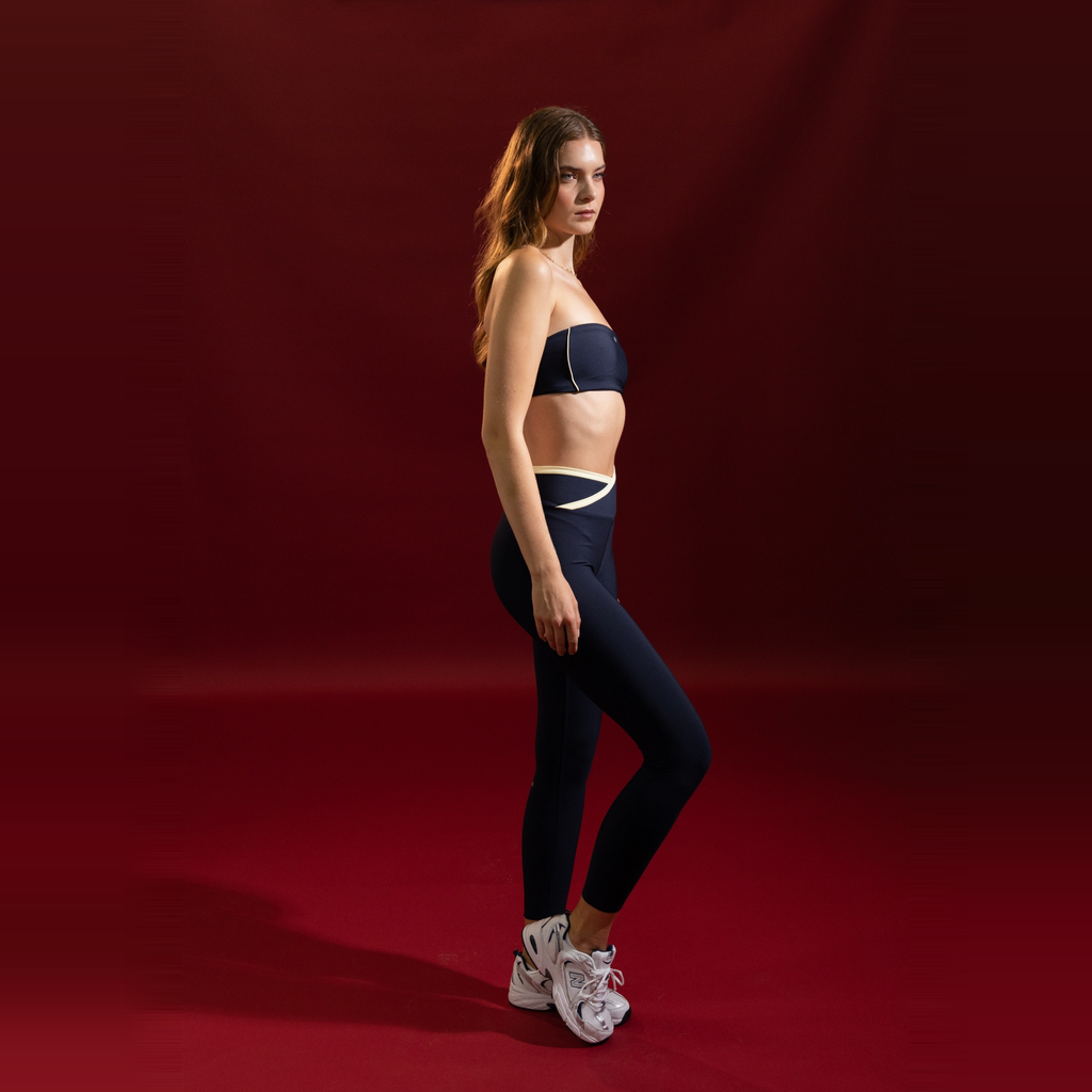 Contrast Leggings V Navy
