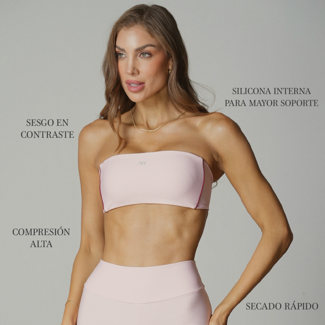 Contrast Strapless Blush