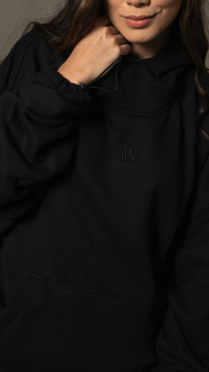 Overzised Hoodie Women Negro