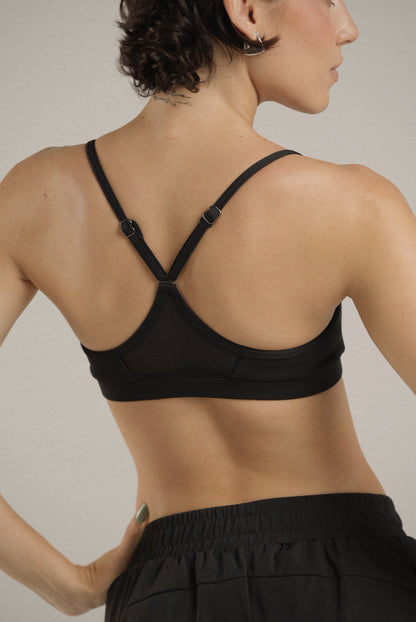 V neck bra sens Negro