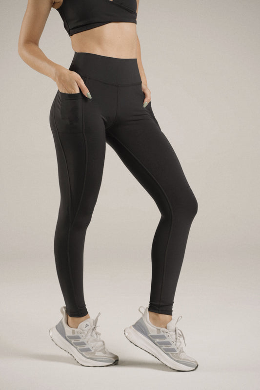 High waist leggings pocket sens Negro