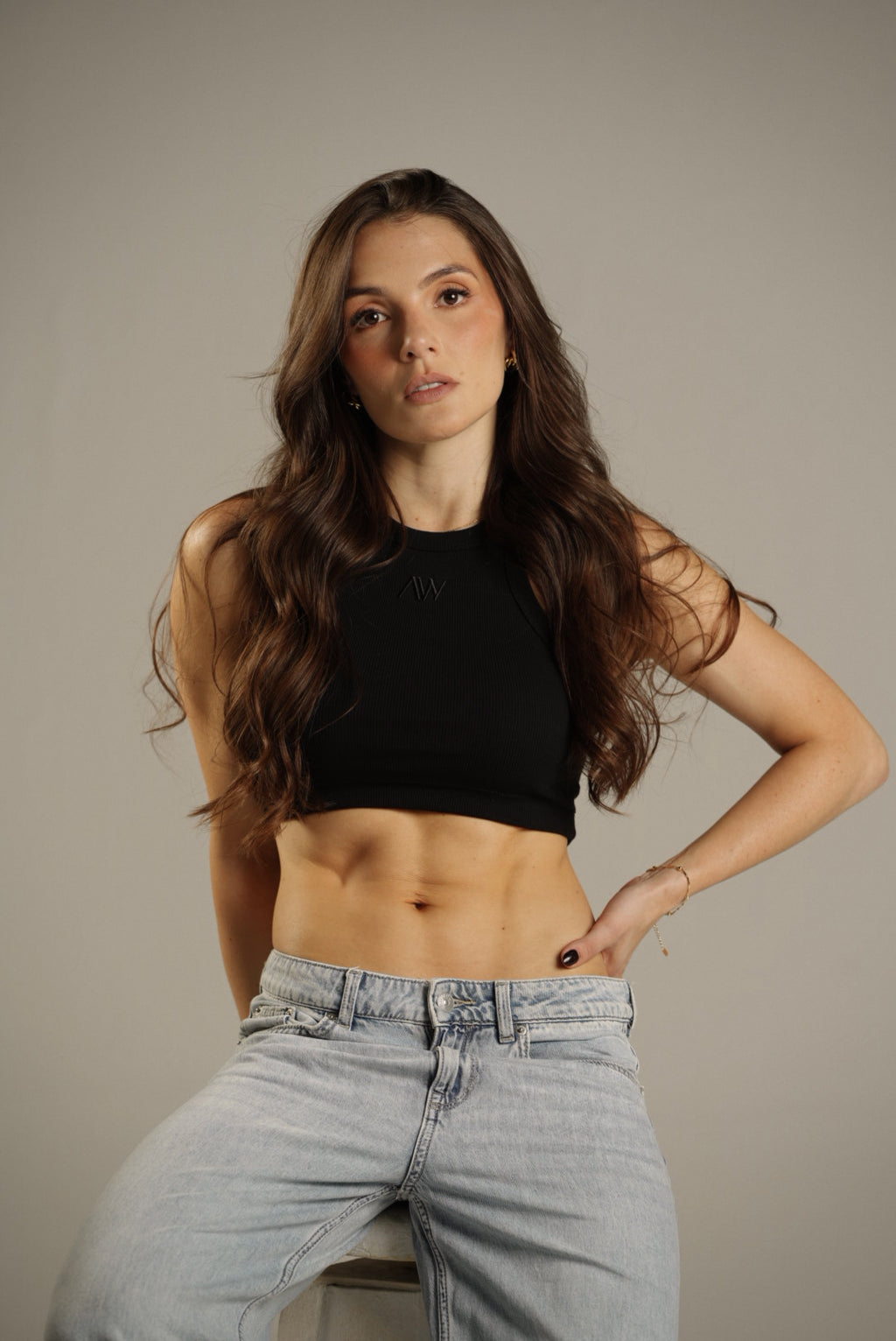Rib Tank Top Negro