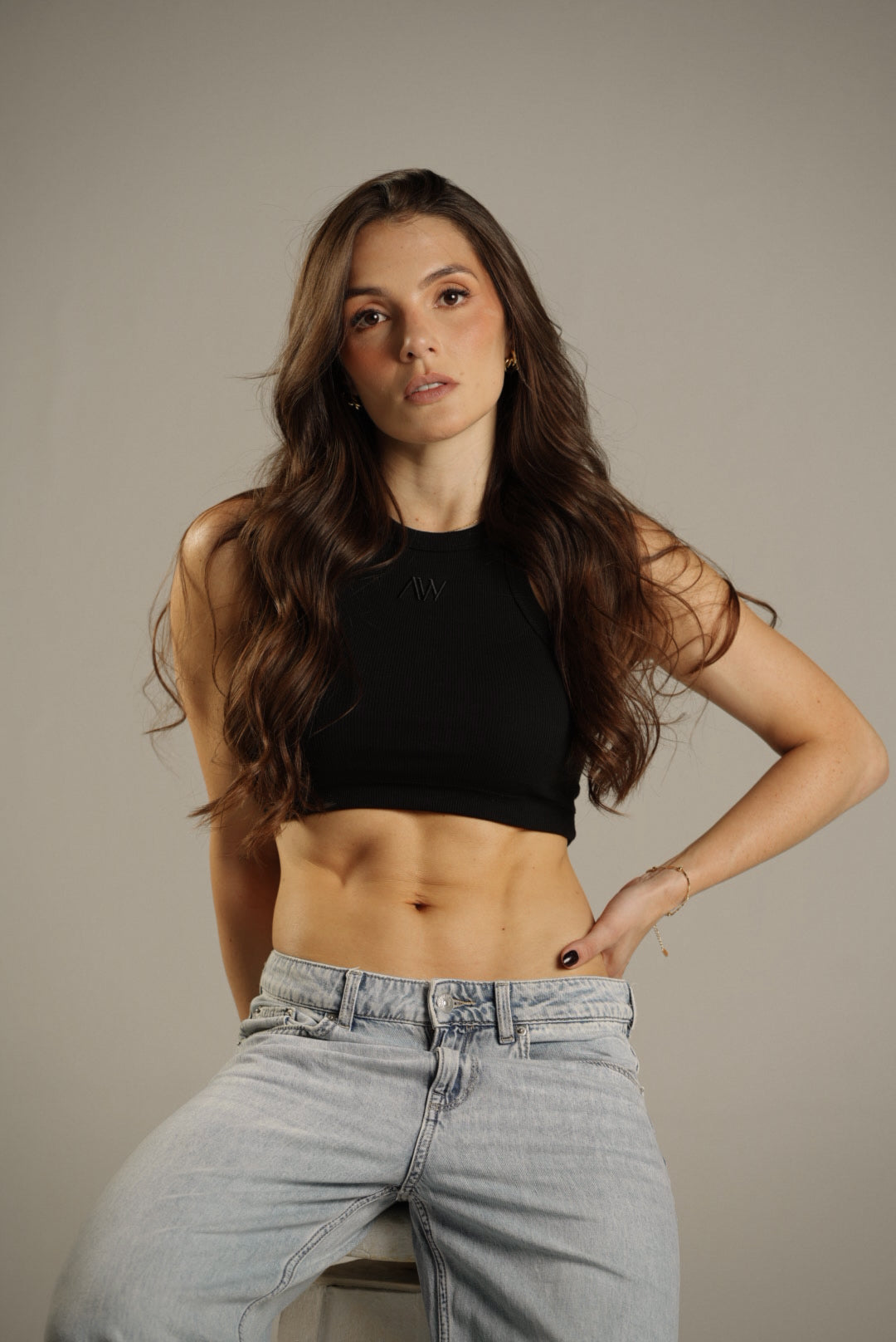 Rib Tank Top Negro