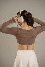 Long Sleeve Crop Cocoa Glow