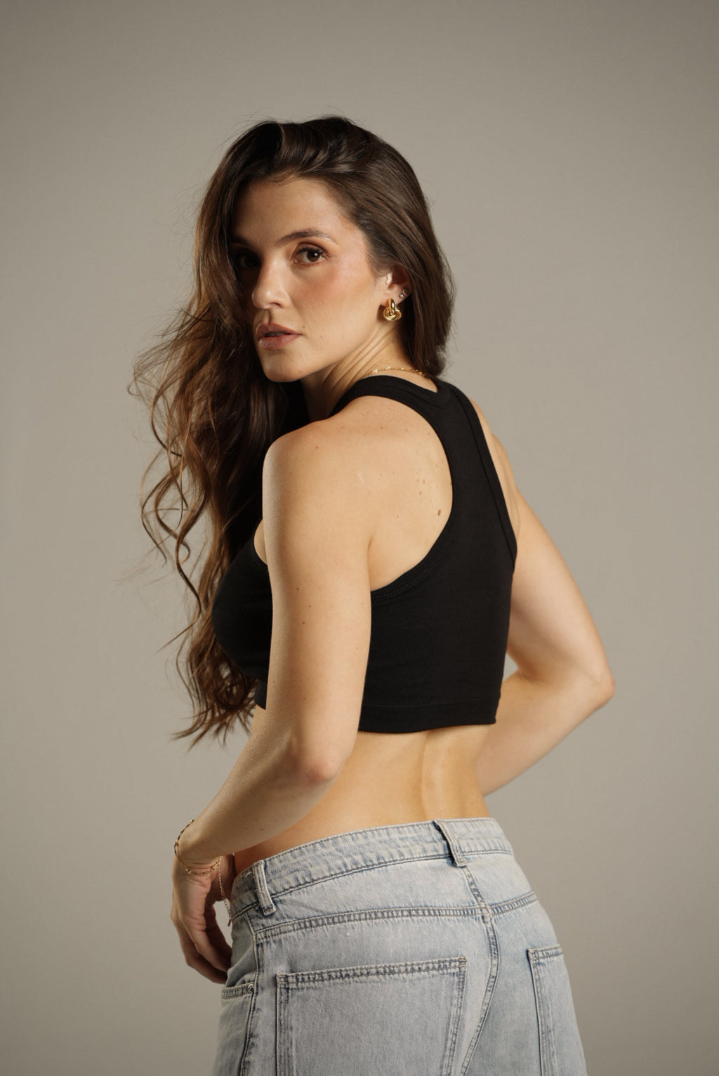 Rib Tank Top Negro
