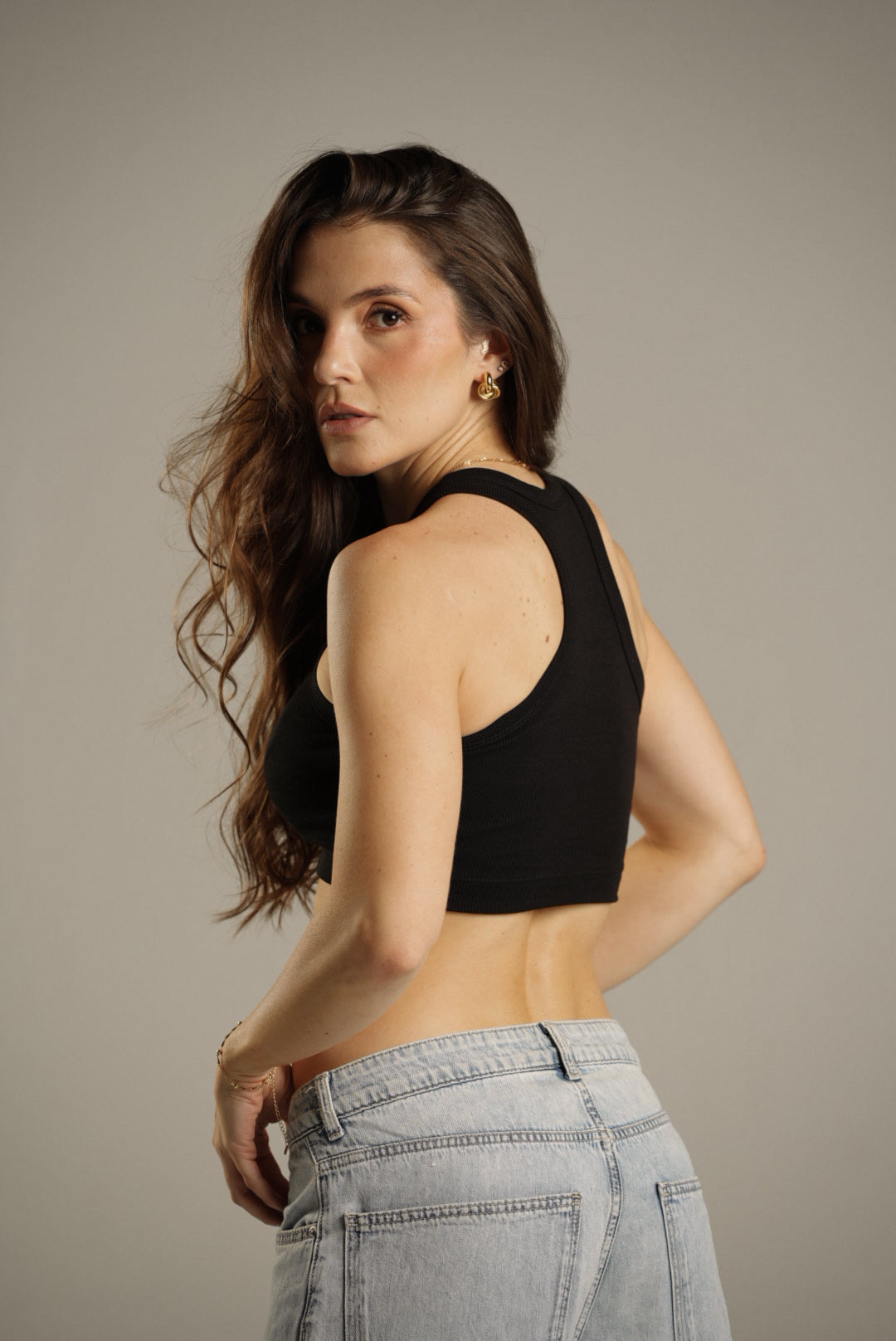Rib Tank Top Negro