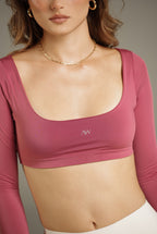 Long Sleeve Crop Deep Rosa