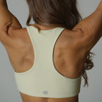 Racer Zip Sport Bra Lime Mist