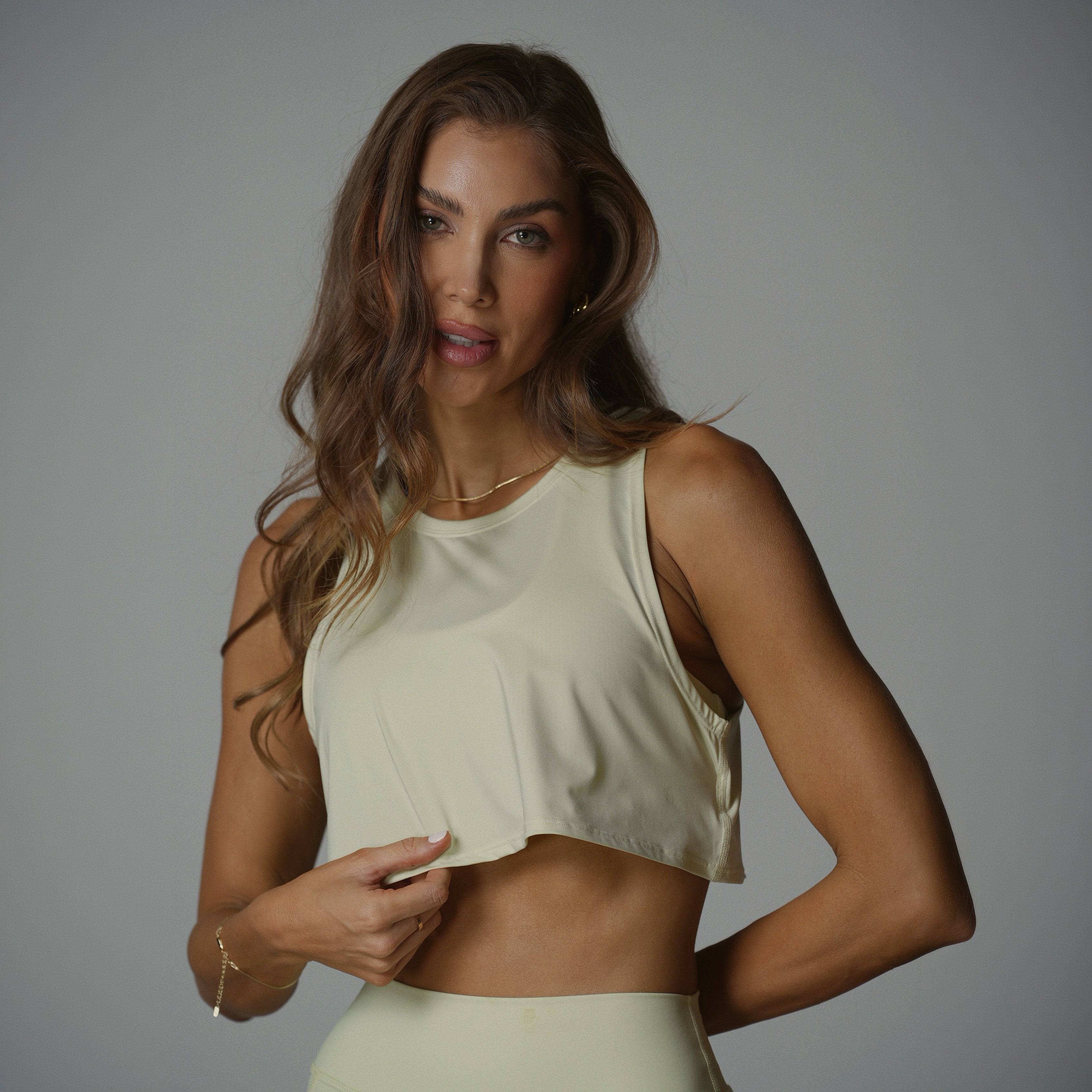 Performance Tank Crop Lime mist