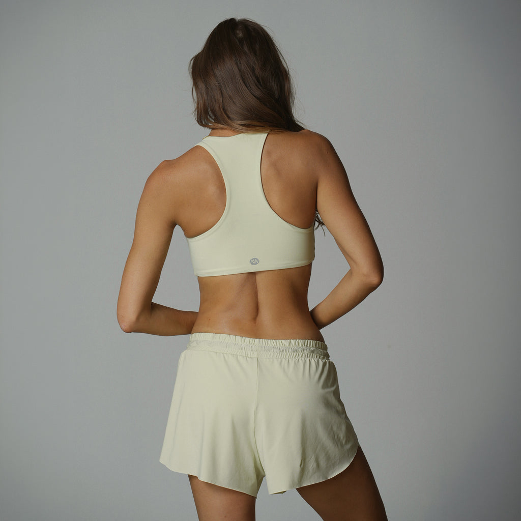 Racer Zip Sport Bra Lime Mist