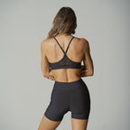 V Neck sport Bra Negro Running