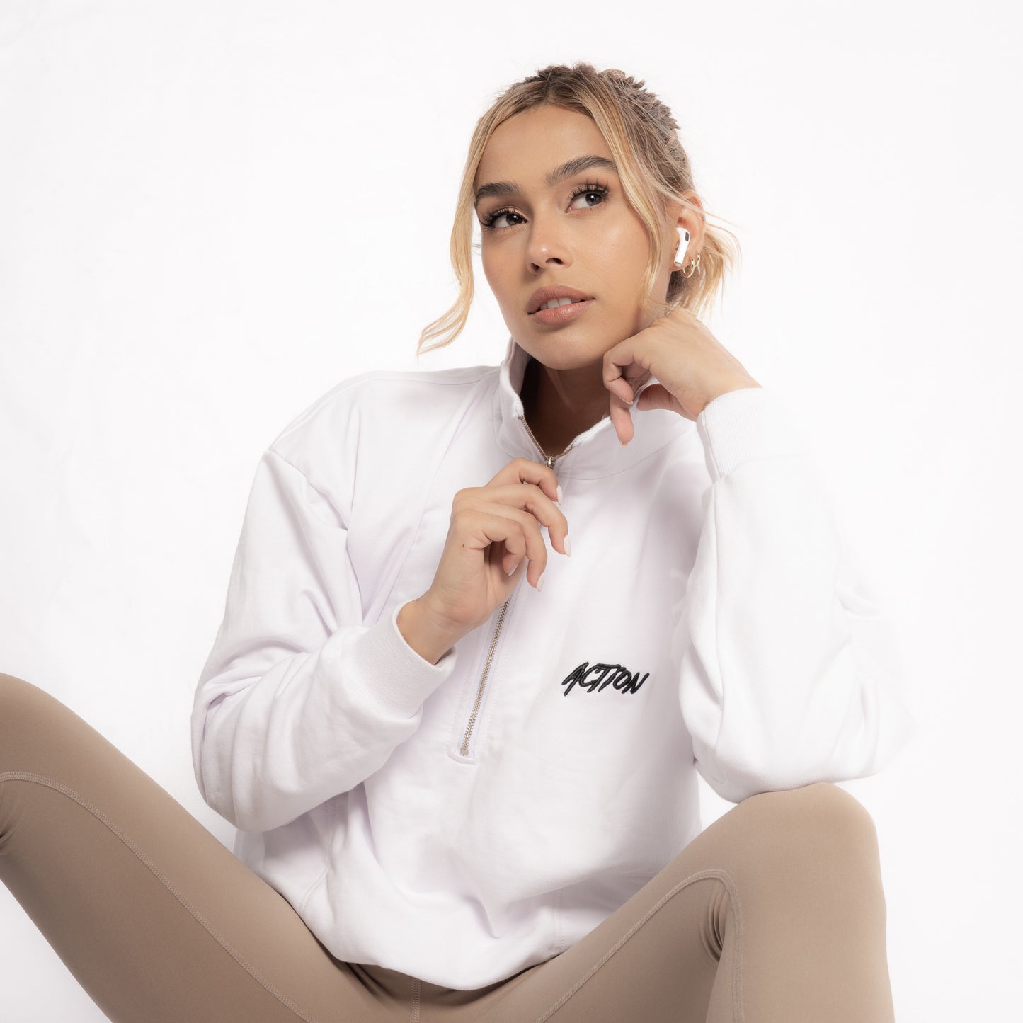 Hoodie Clasico 3/4 Blanco