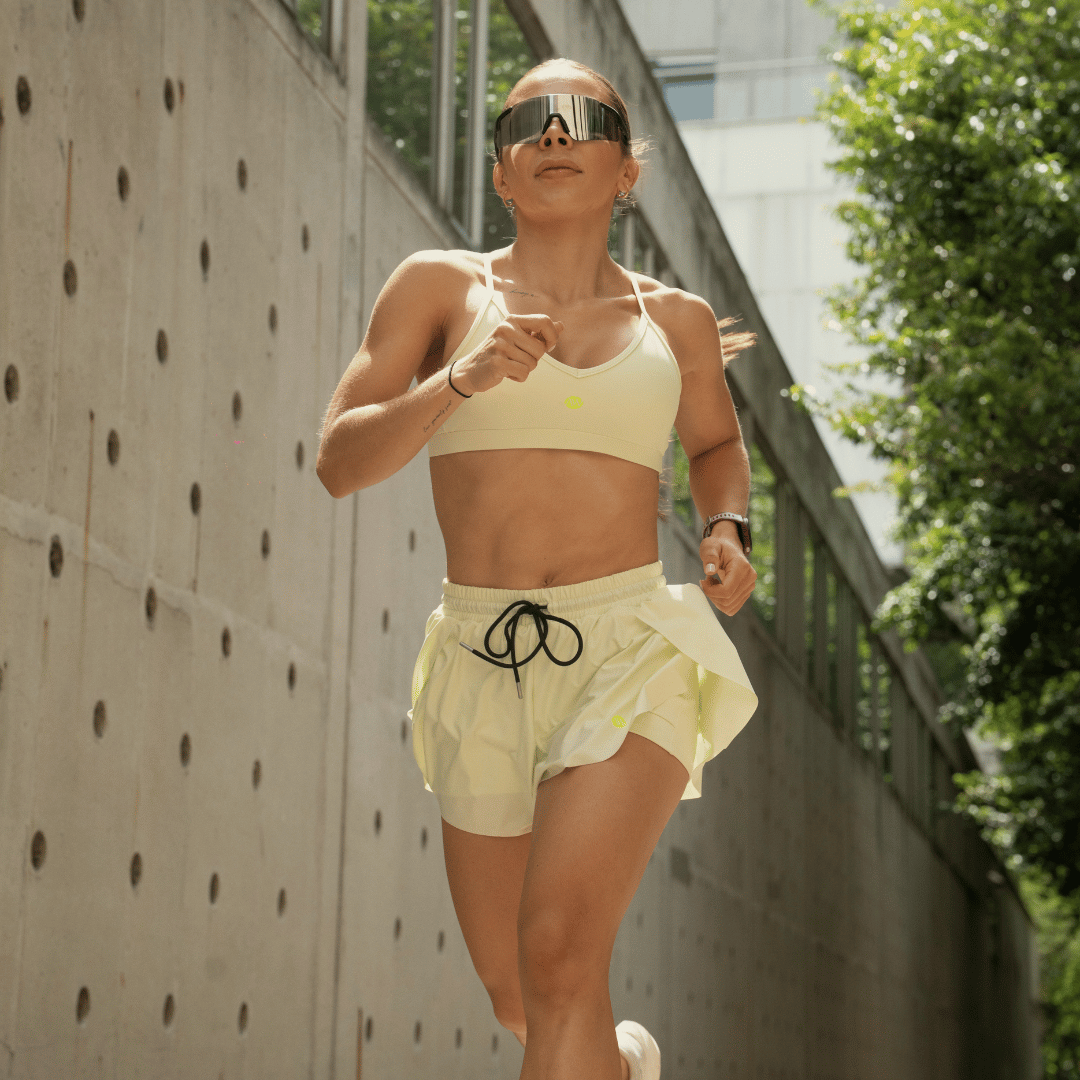 V Neck sport Bra Lime Mist
