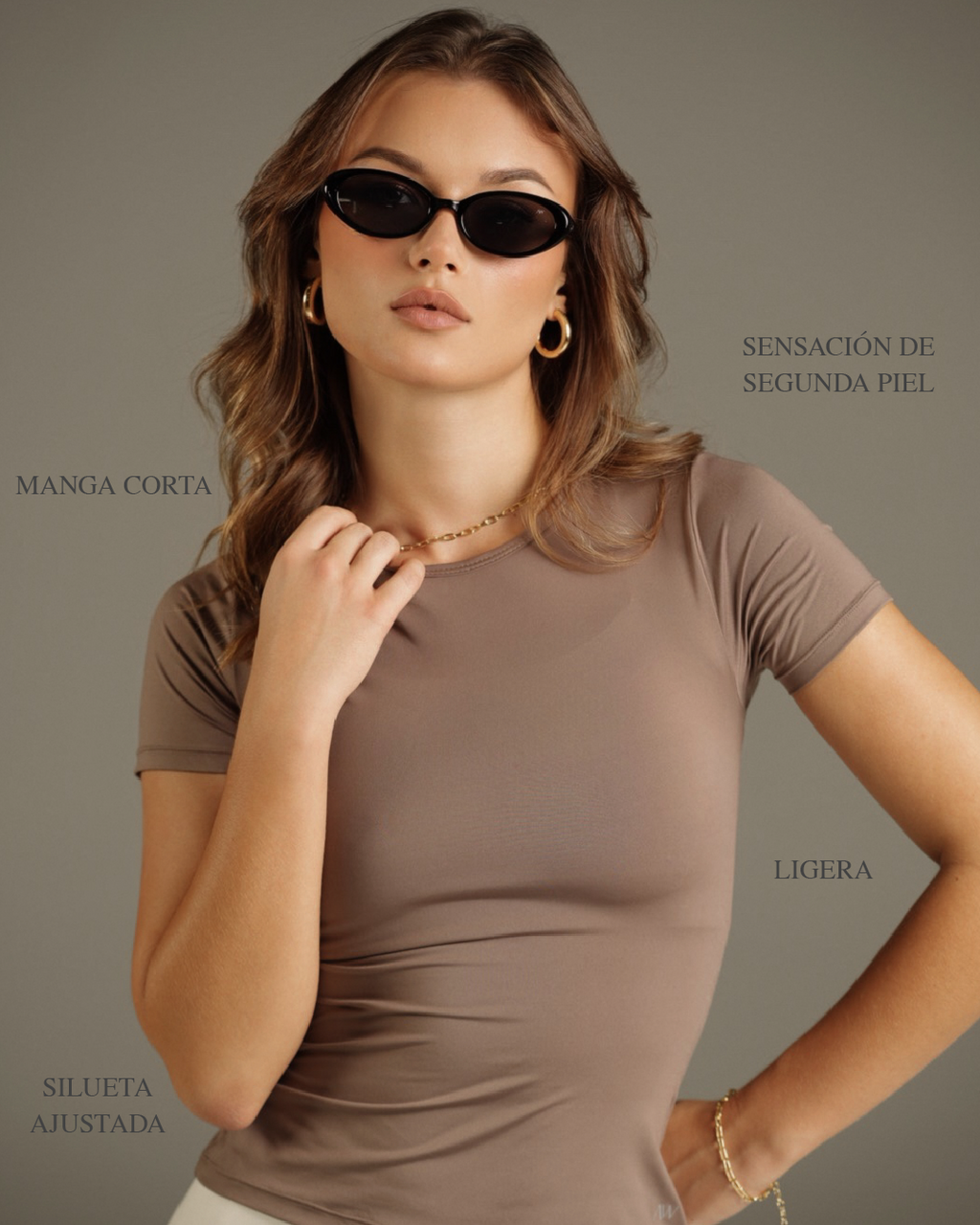Slim Performance Tee Cocoa Glow