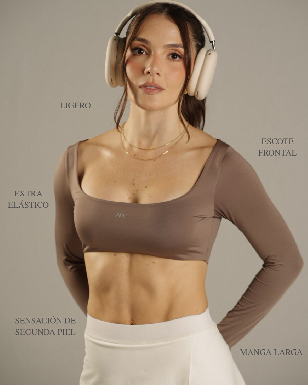 Long Sleeve Crop Cocoa Glow
