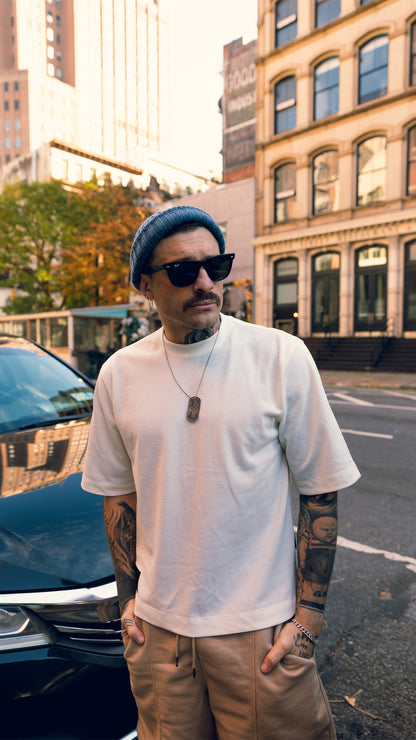 T shirt Box texturizada Blanco