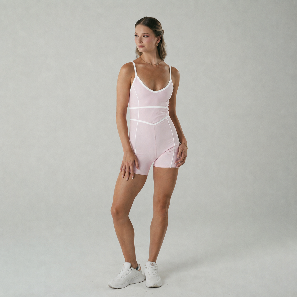 Street Contrast Jumpsuit Blush