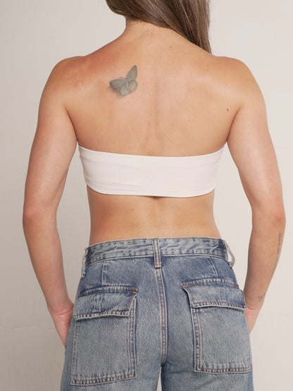 Strapless crop Crema