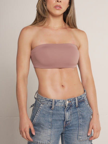 Strapless crop Chocolate