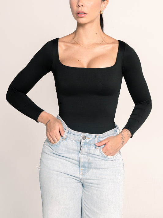 BodySuit Long Sleeve Negro