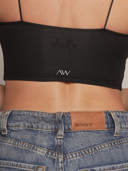 Crop Top Tirantes Negro