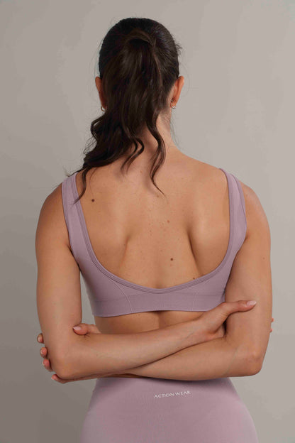 Square bra seamless Lila Oscuro