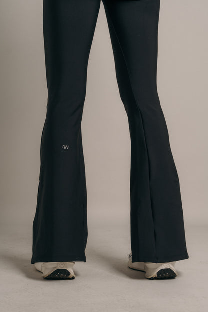 High waist leggings flair Negro smoke