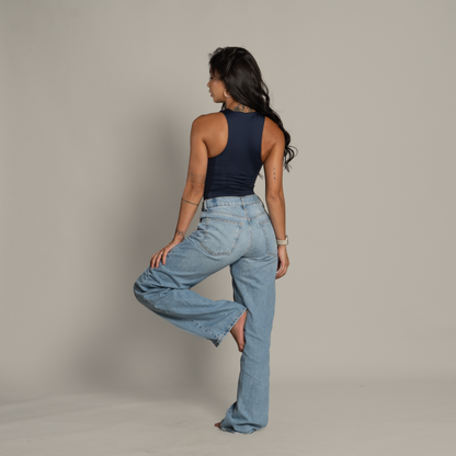 High-neck Bodysuit Navy