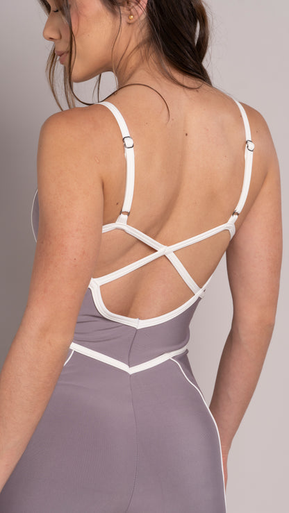 Street contrast jumpsuit Morado
