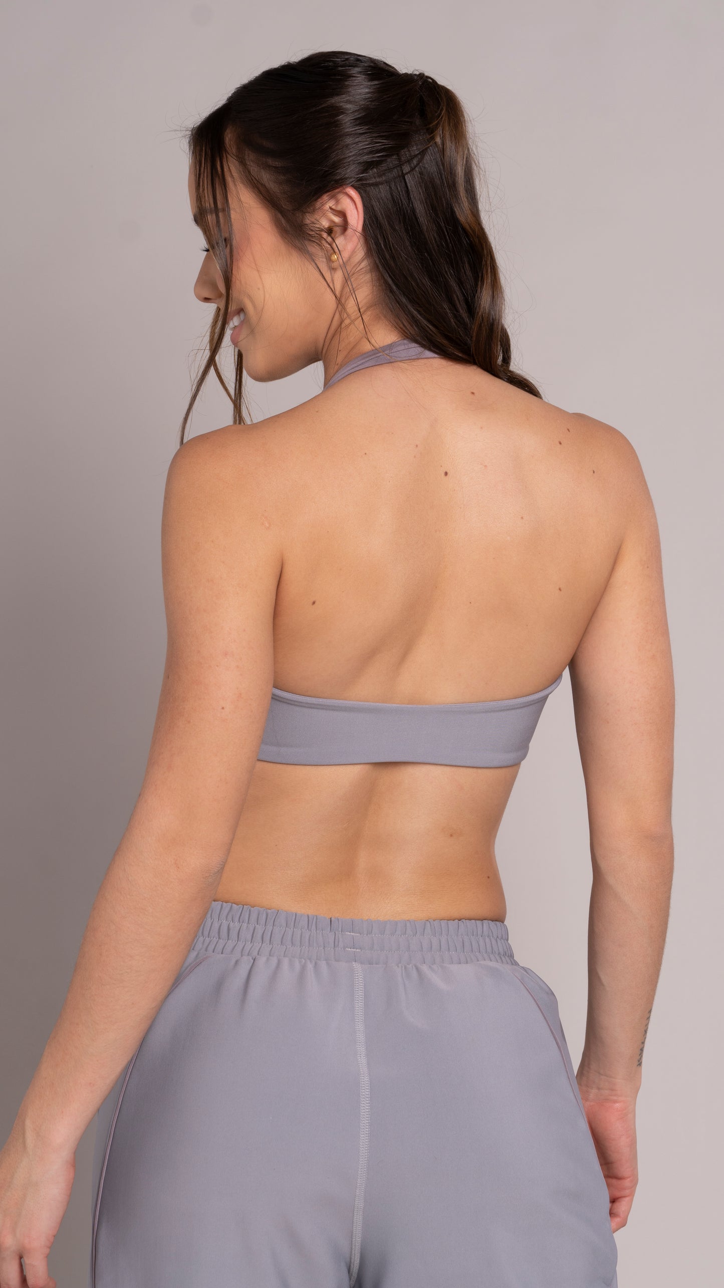 Contrast Halter top Silver mist