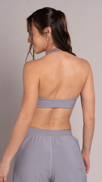Contrast Halter top Silver mist