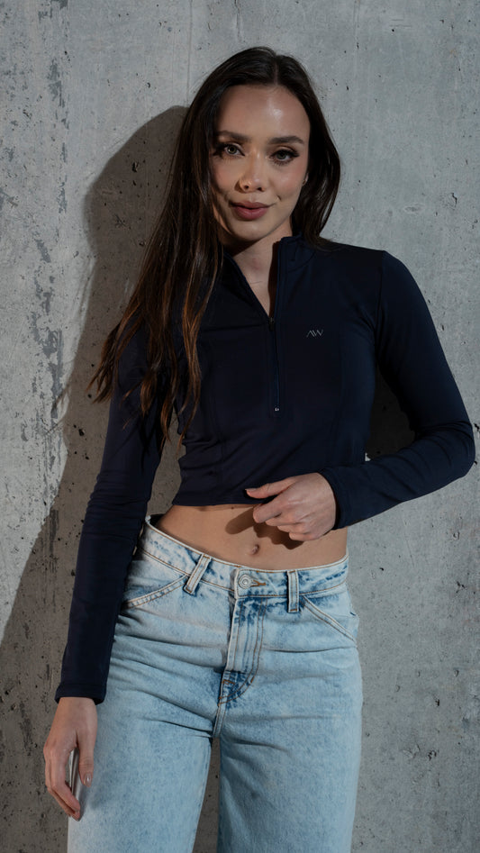 Crop side cuts Navy