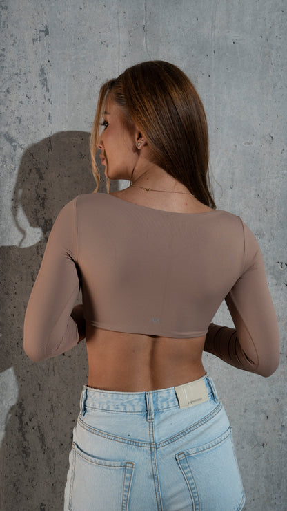 Long Sleeve Crop Mocha