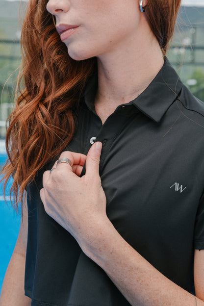Cropped Polo Negro