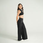 Quarter Zip Sport Bra Negro