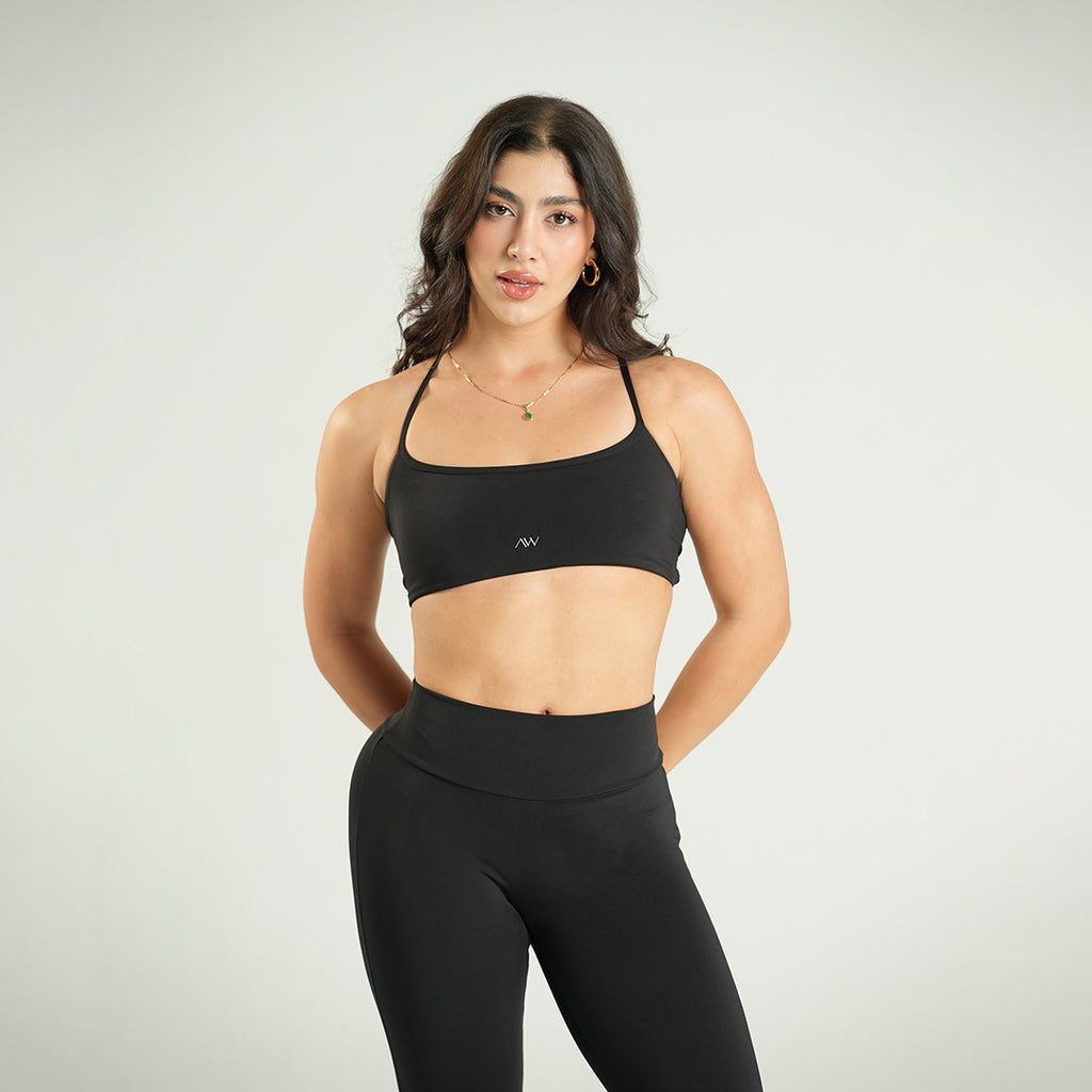 Strappy Sport Bra Negro