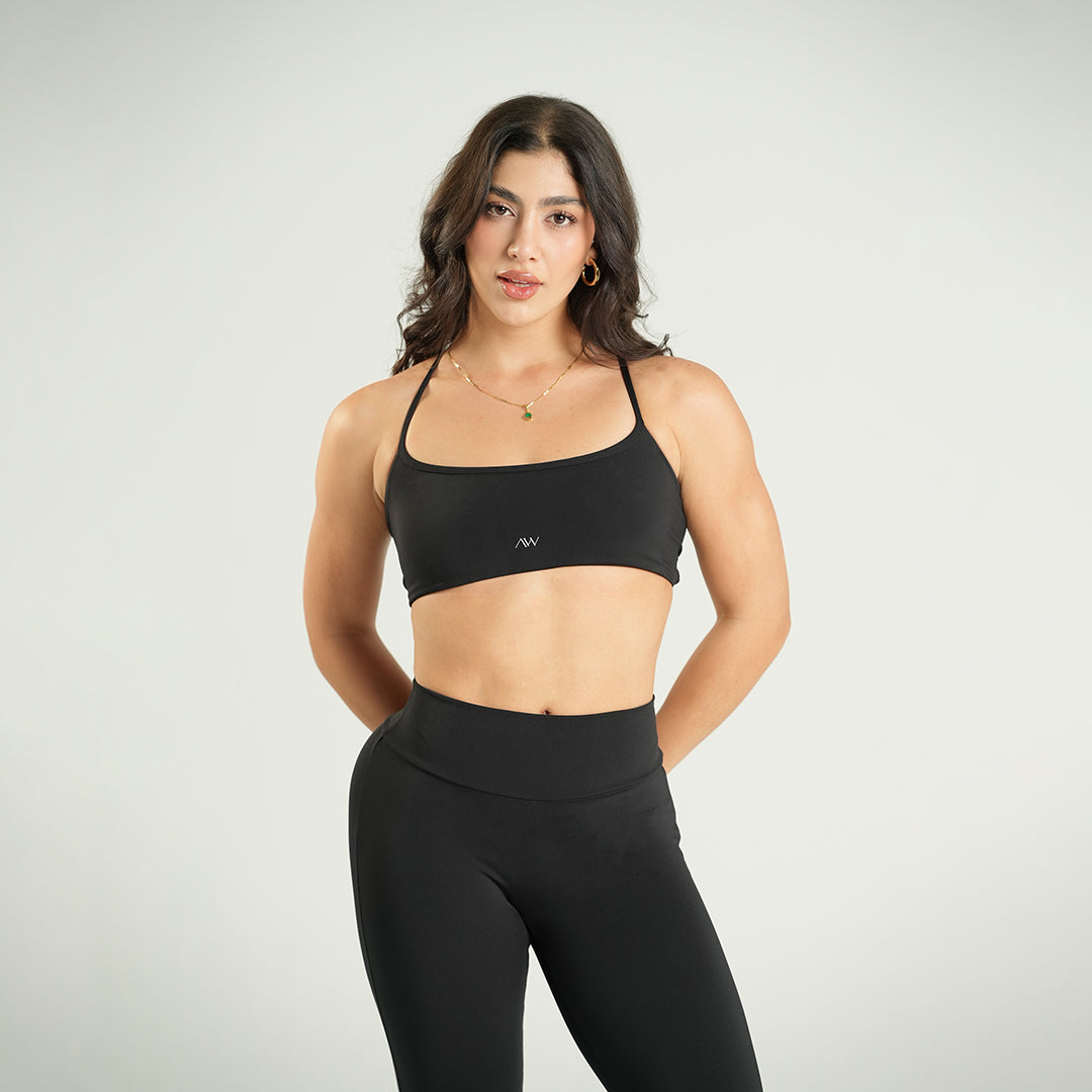 Strappy Sport Bra Negro