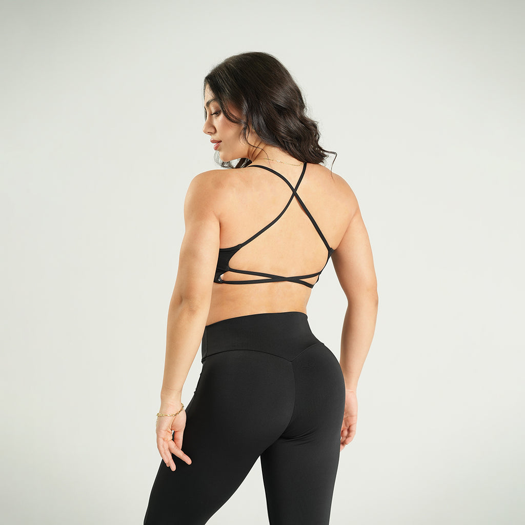 Strappy Sport Bra Negro