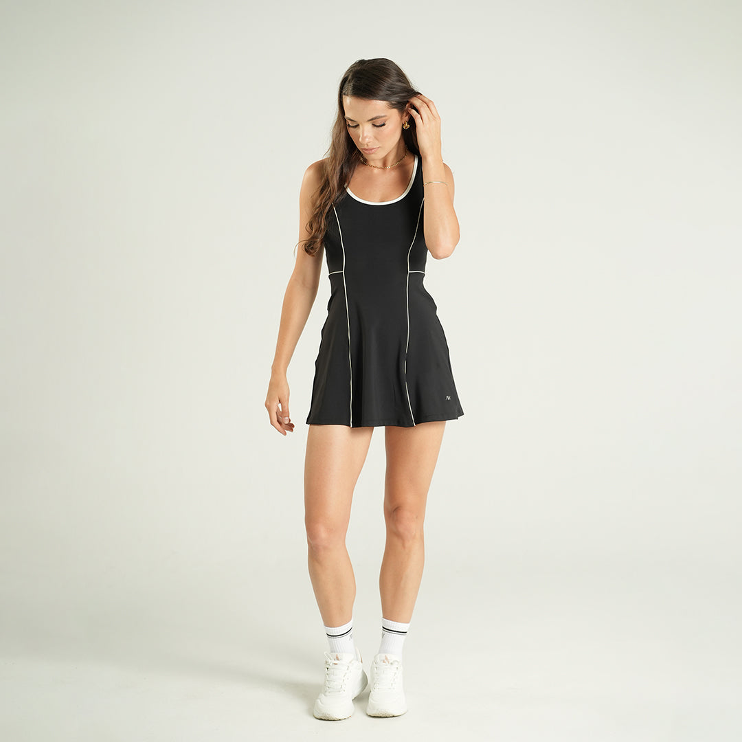 Contrast Dress Negro