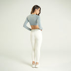 Long Sleeve Crop Cosmic Gray